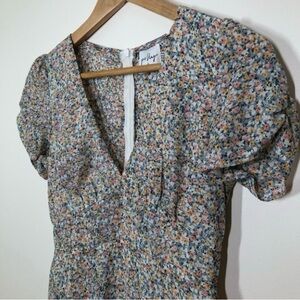 Princess Polly Floral V Neck Mini Dress Size 4